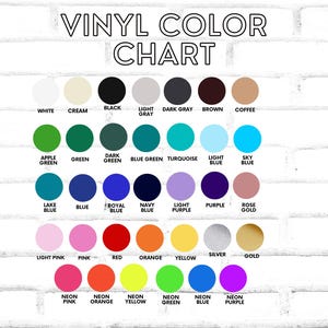 Puede incluir: Carta de colores de vinilo con una variedad de colores, incluyendo blanco, crema, negro, gris claro, gris oscuro, marr&oacute;n, caf&eacute;, verde manzana, verde, verde oscuro, verde azulado, turquesa, azul claro, azul cielo, azul lago, azul, azul real, azul marino, morado claro, morado, oro rosa, rosa claro, rosa, rojo, naranja, amarillo, plata, oro, rosa ne&oacute;n, naranja ne&oacute;n, amarillo ne&oacute;n, verde ne&oacute;n, azul ne&oacute;n y morado ne&oacute;n.
