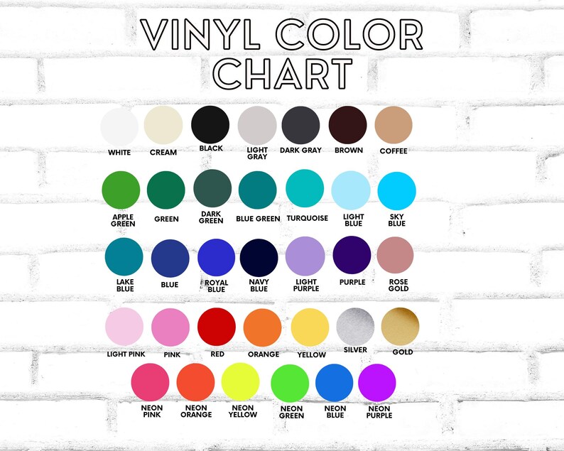 Puede incluir: Carta de colores de vinilo con una variedad de colores, incluyendo blanco, crema, negro, gris claro, gris oscuro, marr&oacute;n, caf&eacute;, verde manzana, verde, verde oscuro, verde azulado, turquesa, azul claro, azul cielo, azul lago, azul, azul real, azul marino, morado claro, morado, oro rosa, rosa claro, rosa, rojo, naranja, amarillo, plata, oro, rosa ne&oacute;n, naranja ne&oacute;n, amarillo ne&oacute;n, verde ne&oacute;n, azul ne&oacute;n y morado ne&oacute;n.