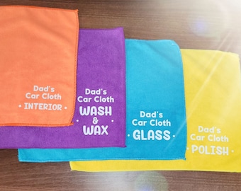 Personalised Car Cleaning Cloths - Microfibre Cloths, Personalised Cloths, Car Cleaning, Car Lover, Car Owner Gift, Named Cloths