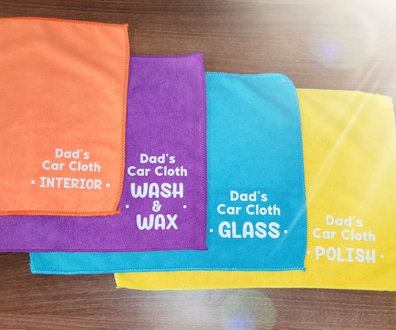 Personalized Microfibre Car Cleaning Cloths - Car Lover Gift, Set of 4