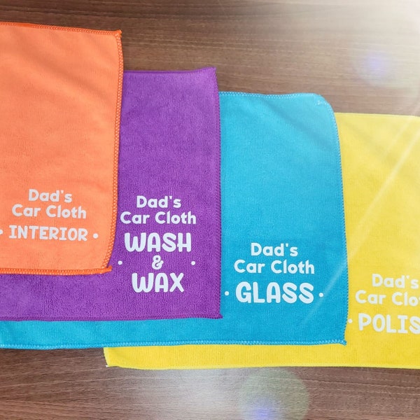 Personalised Car Cleaning Cloths - Microfibre Cloths, Personalised Cloths, Car Cleaning, Car Lover, Car Owner Gift, Named Cloths