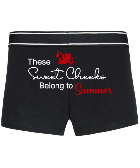 These Sweet Cheeks Belong to Personalised Boxers, Valentines, Funny Joke  Gift, Present for Him, Boyfriend Husband, Anniversary, Shorts -  UK