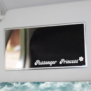 Passenger Princess Car Decal Sticker, Car Vanity Mirror, Custom Made Passenger Seat Princess with Cute design- Free Shipping