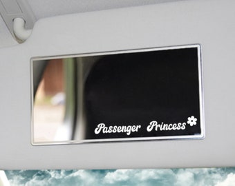 Passenger Princess Car Decal Sticker, Car Vanity Mirror, Custom Made Passenger Seat Princess with Cute design- Free Shipping