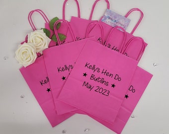Personalized Hen Party Gift Bags, Bride Squad Kraft Goody Bags