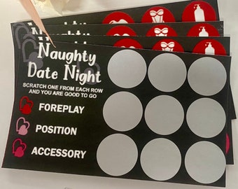 Naughty Date Night Scratch Card, Couples Gift
