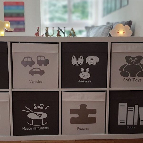 Kallax Drona Etiketten Personalisierte Lables, Vinyl Decals, Toy Organisation, Office Organizer, Toy Labels- Kostenloser Versand