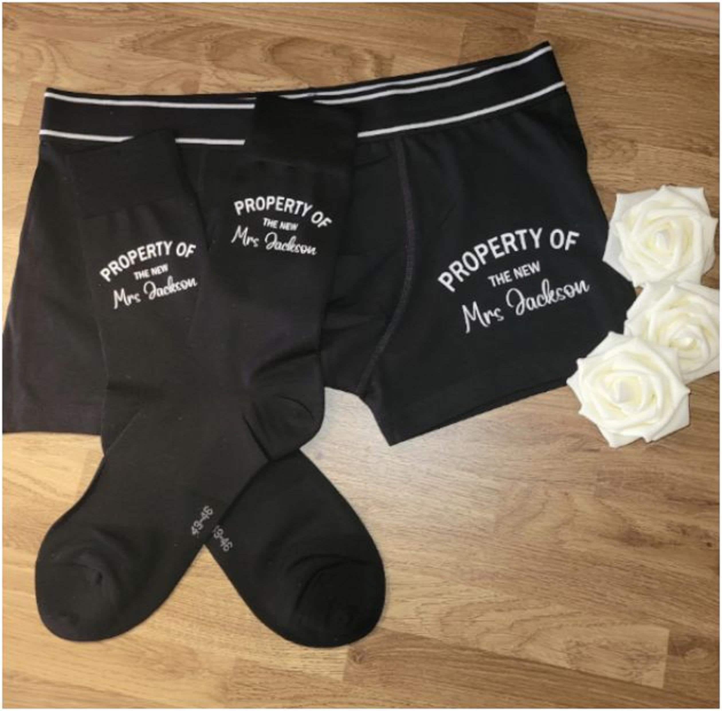 Groom Gift Set Personalised Boxers and Socks Wedding Gift Etsy