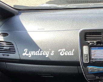 Girlfriends/Boyfriends Name Seat Sticker for Car, Name Decal for Car, Relationship Sticker, Custom Name Decal, Gift for Her, Gift for Him