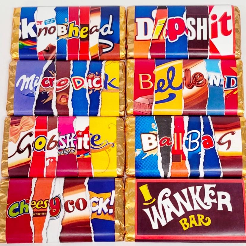 Rude adult novelty chocolate bar