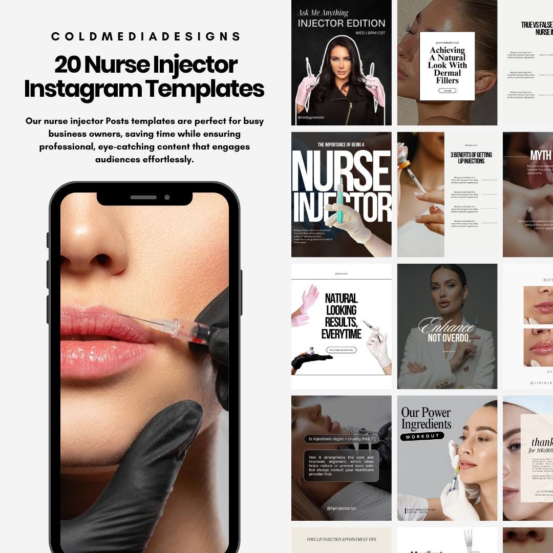Nurse Injector Instagram Templates | Medspa Instagram | Botox and ...
