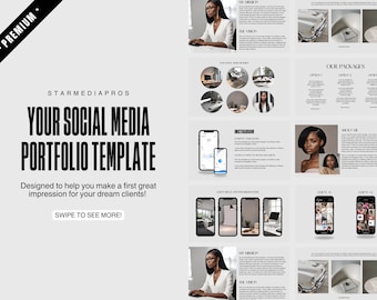 Minamalist Social Media Manager Portfolio | Social Media Portfolio Template | Minamalist Portfolio | Professional Portfolio |Canva Template