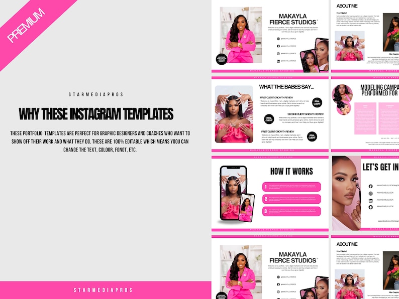 Pink Graphic Designer and Marketer Portfolio Template | Marketing ...
