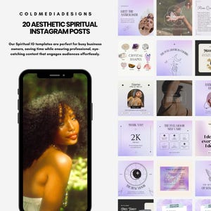 Coach de vie | Modèles de publications Instagram spirituelles | Nature violet minimaliste en toile | État d'esprit Réseaux sociaux | Bien-être, bien-être et holistique