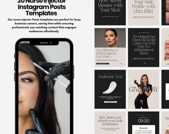 PRP Treatment Instagram Templates | PRP Instagram Posts | Esthetician Template | Medspa Template | Nurse Injector Instagram Post | Facial