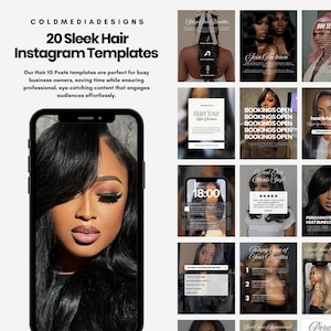 20 darmowych szablonów na Instagram o tematyce włosów Acuity | Darmowe okładki | Post na Instagram o tematyce włosów | Szablon na Instagram dla fryzjera | Zestaw do brandingu włosów