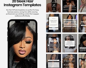 20 Hair Instagram Templates Free Acuity |Free Covers |Hair Instagram Post |Hairstylist Instagram template | Branding Kit Hair