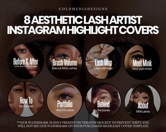 Instagram Highlight Covers For Lash Tech | Lash Artists | Highlight Cover | Instagram | Lash Technician