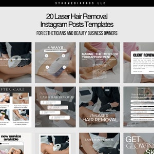 Laser Hair Removal Instagram Templates | Laser Hair Removal Post | Esthetician Posts | Medspa Templates | IPL Hair Removal Posts |