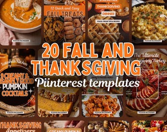 Plantillas de Pinterest / Plantilla de Pinterest / Pines de Pinterest / Pines de Pinterest para blogueros de comida / Plantilla de Canva / Blog de comida / Plantilla de Canva para Pinterest