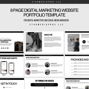 Modelo de Portfólio de Marketing Digital, Modelo de Marketing Digital, Kit Inicial de Marketing Digital | Kit de Mídia de Marketing Digital | Editável