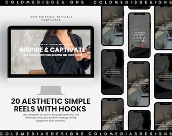 Aesthetic Reels Templates | Aesthetic Reels | Faceless Instagram | Influencer Reel Templates | Engagement Templates | Social Media Kit |