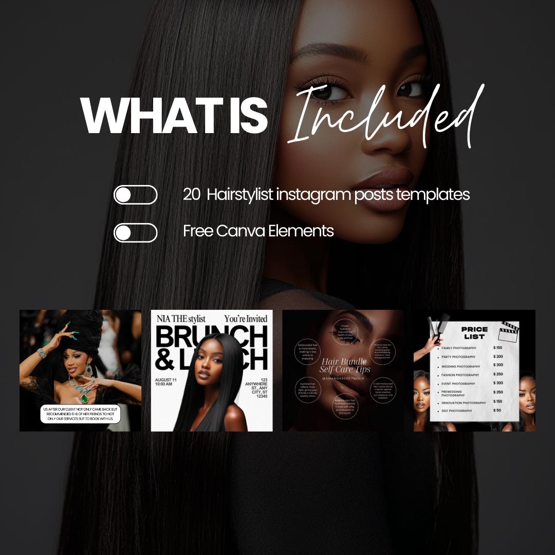 Luxury Hair Templates for Instagram | Hairstylists Instagram Posts ...