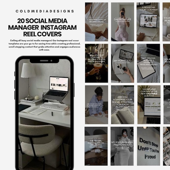 Aesthetic Instagram Reel Covers For Social Media Manager and Content Creators | Neutral and Minimalist Instagram Reel Post Template