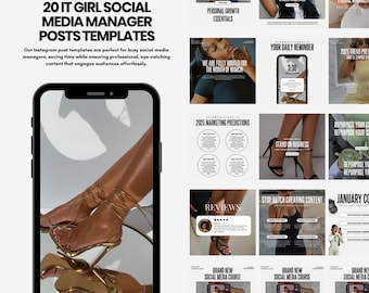 20 Social Media Marketing Agency Templates | Social Media Manager Instagram Posts | Digital Marketing Template | Social Media Coach Template