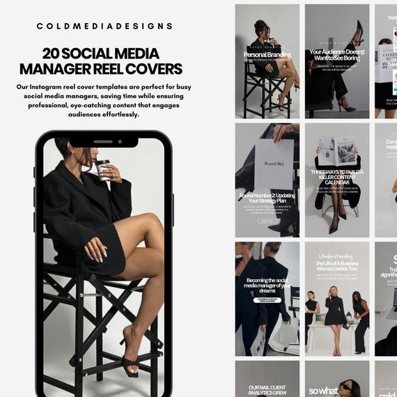 Bold Instagram Reel Covers & Story Templates | Set of 20 | Canva Template | e-commerce | Social Media Manager