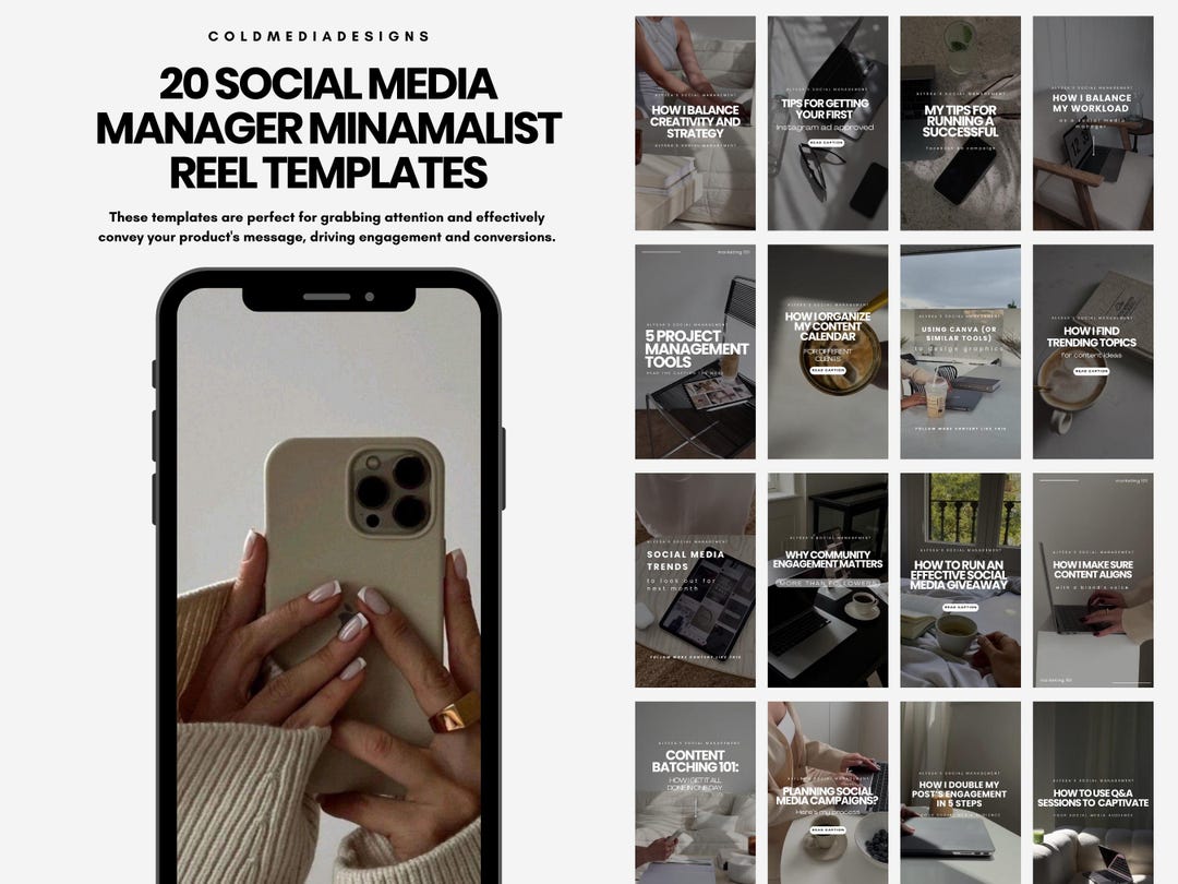 Social Media Manager Faceless Reels Videos for Canva | Digital ...