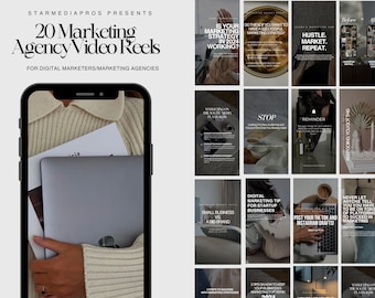 20 vídeos de agencias de marketing en redes sociales / Plantilla de coach para agencias de marketing / Plantillas de gerentes de marketing / Redes sociales para agencias de marketing