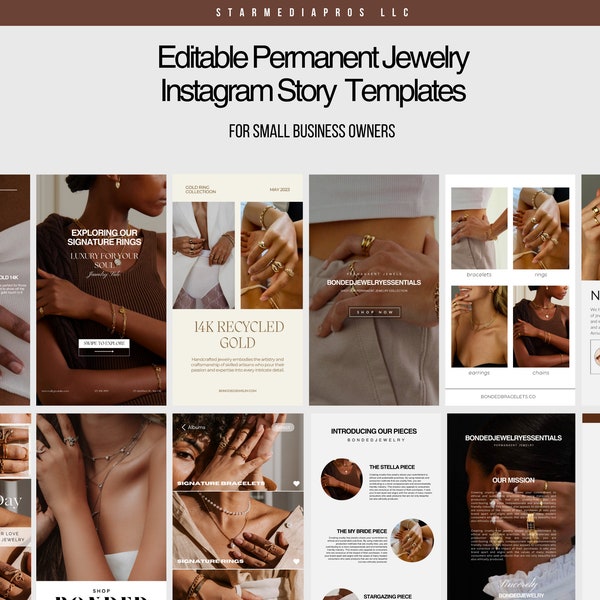 Editable Jewelry Instagram STORY Templates, Permanent Jewelry Instagram Story Templates, Permanent Jewelry Business Supplies