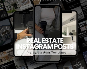 Real Estate Instagram Posts + Story + Highlights Templates for Canva | Luxury Realtor Templates | Instagram Canva template |