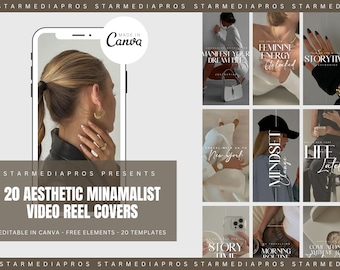 Instagram Reel Covers | Canva Reels Templates | Aesthetic Reel Cover Template | Instagram Reels Cover | Canva Template | Minimal IG Reel |