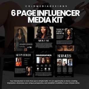 Most Popular Media Influencer Kit Canva Template | Instagram Blogger | Youtube and TikTok Blogger | Media Kit Brand Deals | UGC | Land Deals