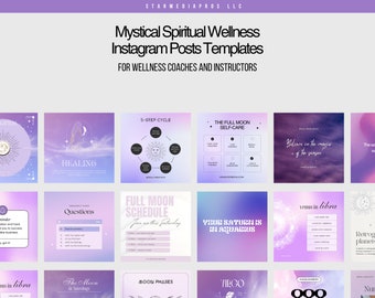 Spiritual Instagram Posts templates | Spiritual IG Template | Crystal | Astrology Posts | Tarot Card Posts | Mystical Instagram Template