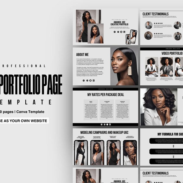 UGC Portfolio Editable Template | Influencer Portfolio Template | UGC Portfolio | Elegant Portfolio | Professional Portfolio |Canva Template