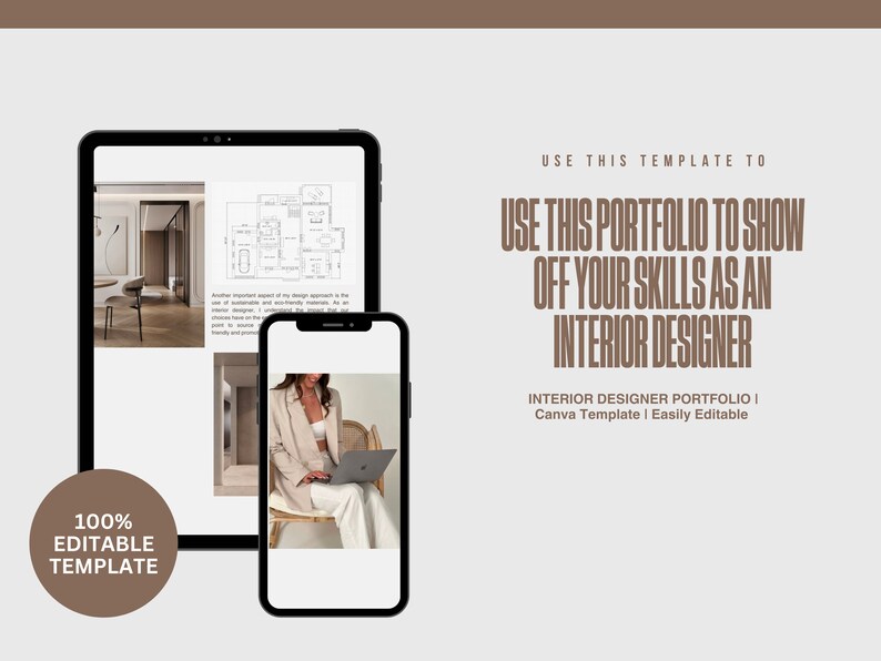 Interior Designer Portfolio Template | Interior Design Canva Portfolio | Look book | Interior Decorator Catalog | Architecture Portfolio | image 3