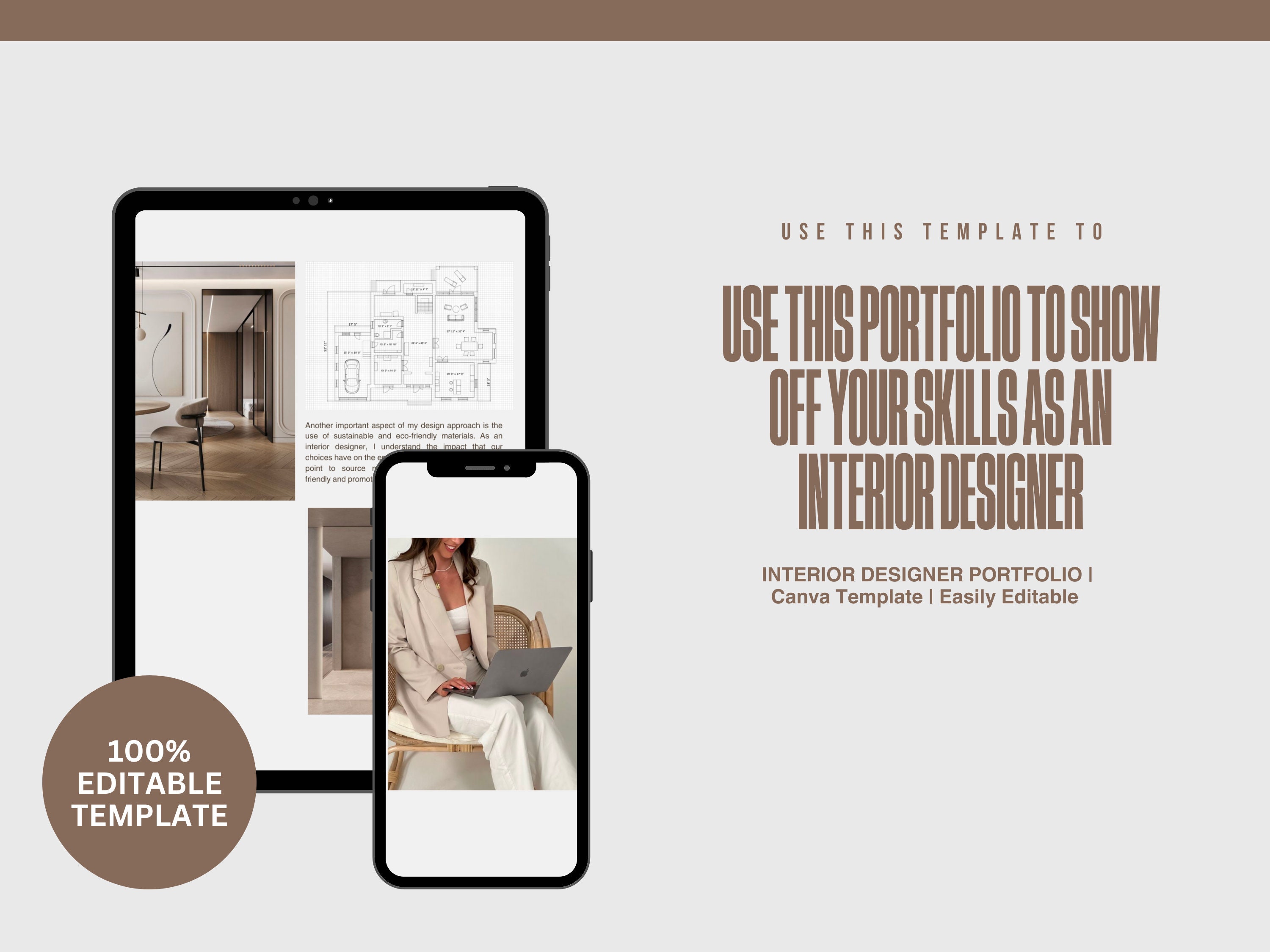 Interior Designer Portfolio Template | Interior Design Canva Portfolio ...