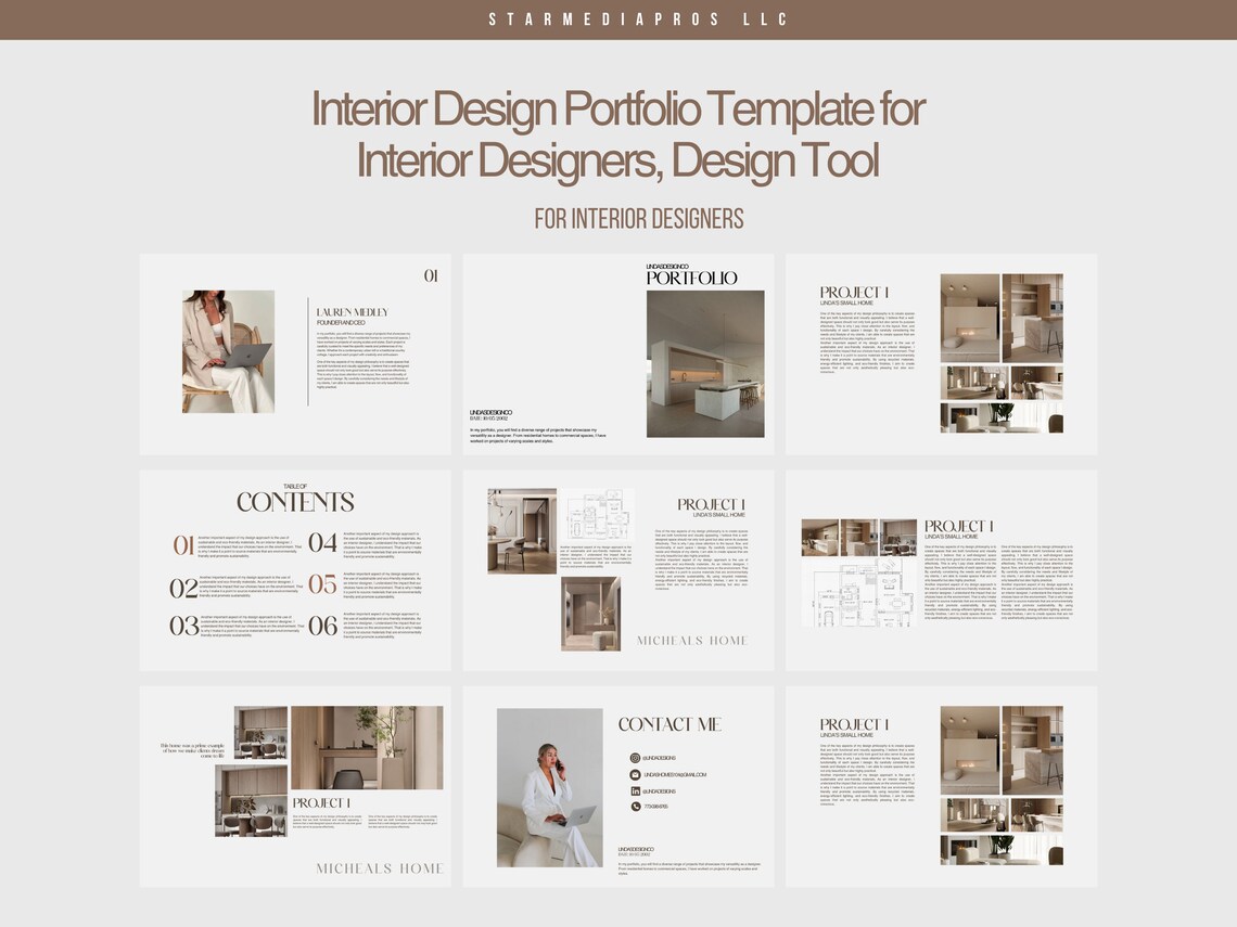 Interior Designer Portfolio Template Interior Design Canva Portfolio
