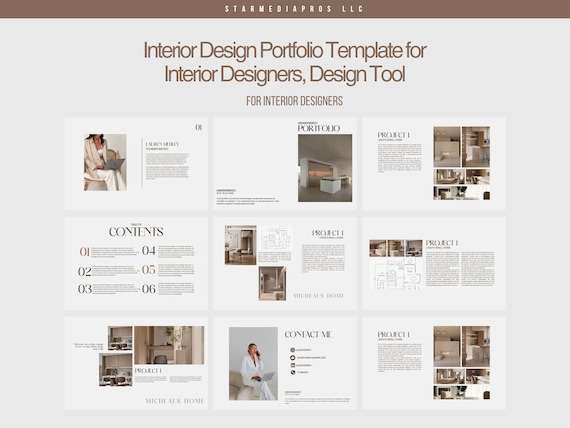 Interior Designer Portfolio Template | Interior Design Canva Portfolio | Look book | Interior Decorator Catalog | Architecture Portfolio |