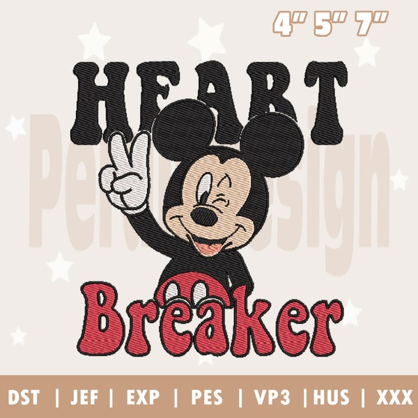 Valentine Mouse Couple Embroidery Design, Valentine Cartoon Heart Breaker Embroidery Design, Happy Valentine Day Design, Instant Download