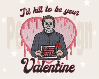 Horror Character Valentine Embroidery Design, Nightmare Valentine Killer Movie Design, Be My Valentine Embroidery Machine, Instant Download