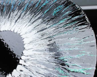 Silver Evil Eye Abstract Acrylic Pour Painting, Unique Monochrome Wall Art, Eye Doctor Gift
