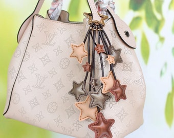 Shooting Star Bag Charm, Leather Tassel for Purse, Customized Keychain Charm, Mothers Day Gift