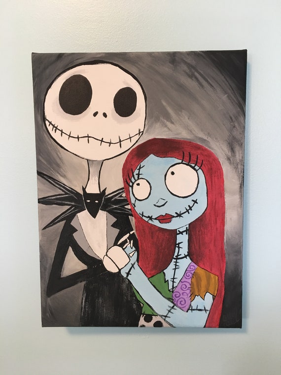 Jack & Sally Acrylic Painting | Etsy