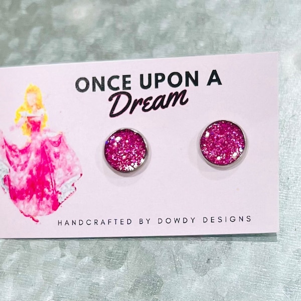 Handmade Princess Inspired Earrings | Sleeping Beauty Inspired Earrings | Iridescent earrings | Disneybounding Earrings