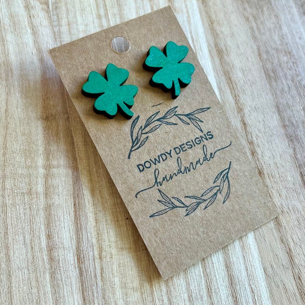 Shamrock stud earrings | clover stud earrings | st. Patrick’s day stud earrings | st. Patty's day stud earrings | good luck earrings