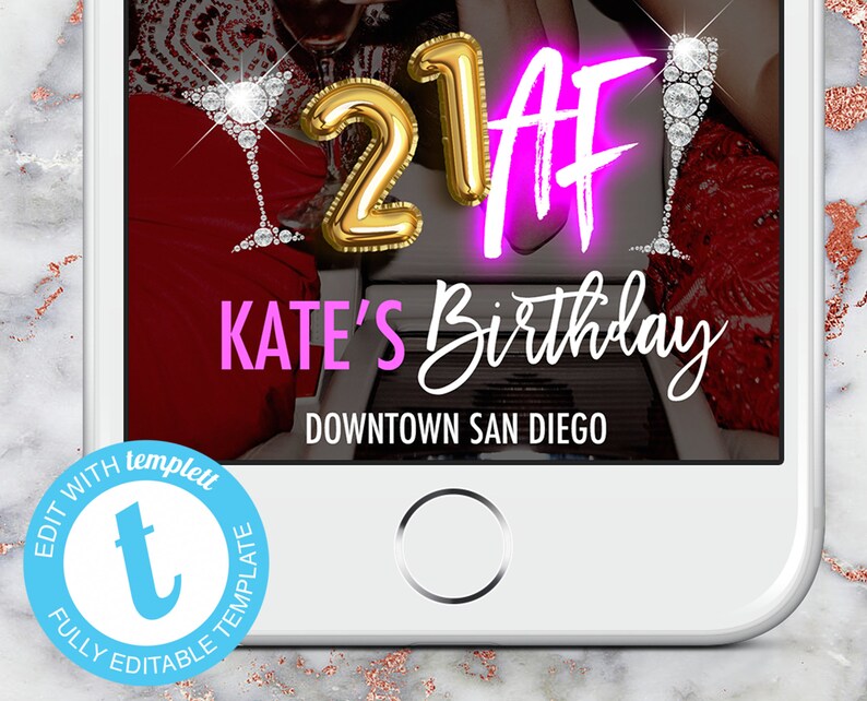 Happy Birthday Snapchat Filter Neon Birthday Snap Chat Etsy